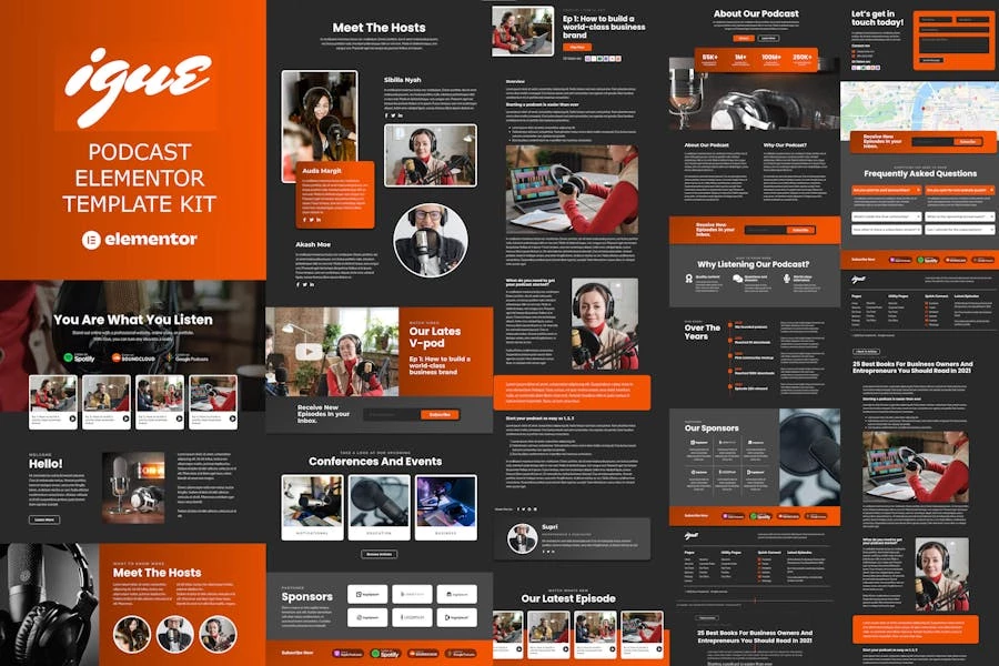iGUE – Template Kit de Podcaster Elementor