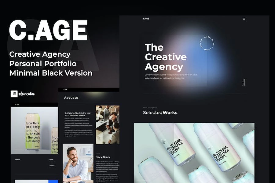 C.AGE – Kit de plantillas Elementor para portafolios personales para agencias creativas