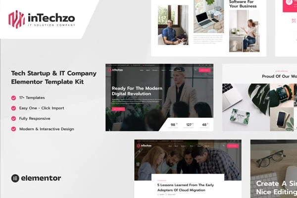 InTechzo – Kit de plantillas Elementor para empresas emergentes y de TI