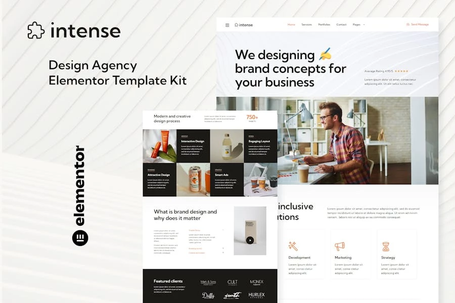 Intense – Template Kit Elementor de servicios de agencia digital creativa