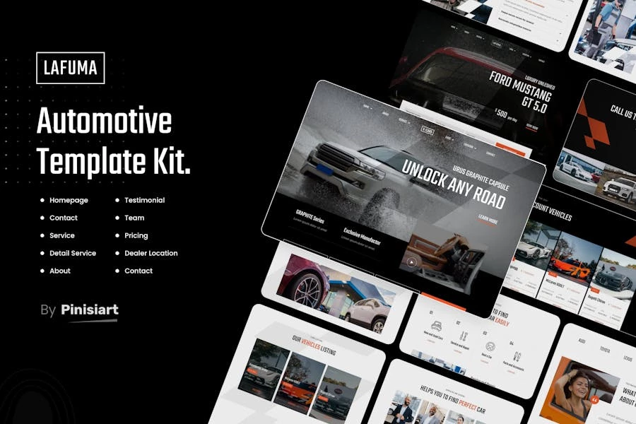 Lafuma – Template Kit de Elementor para alquiler de coches y concesionarios