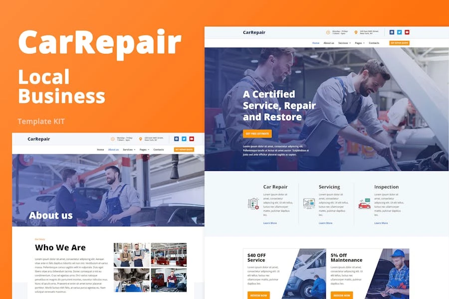 CarreRepair – Kit de plantillas para negocios locales