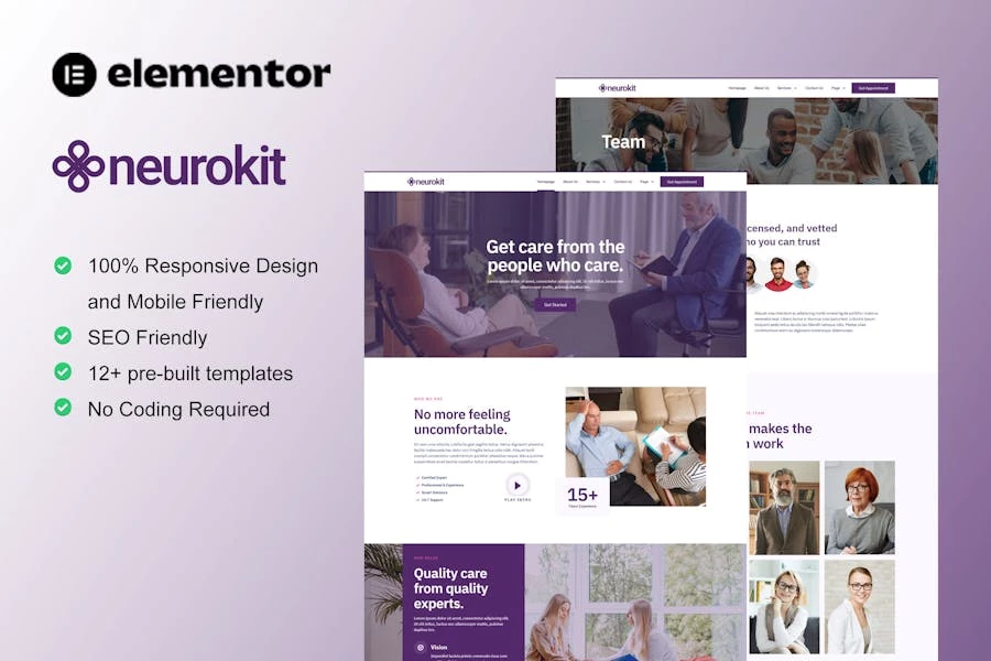 Neurokit – Template Kit de Elementor de salud mental y terapia
