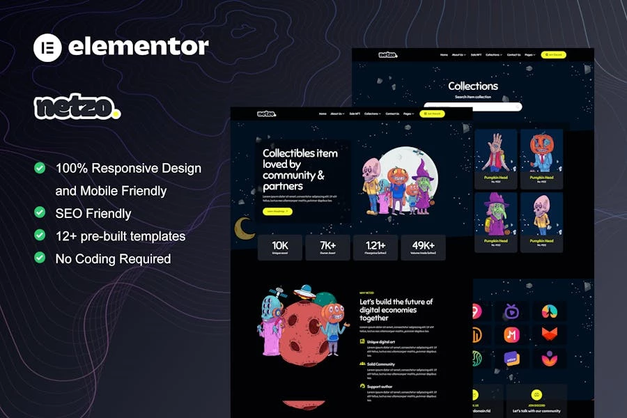 Netzo – Template Kit NFT Porfolio Elementor