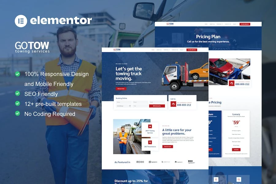 Gotow – Template Kit Elementor para servicios de remolque