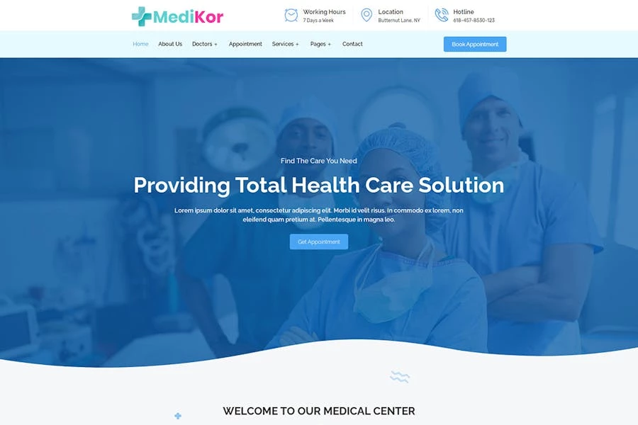 Medikor – Template Kit Elementor de atención médica