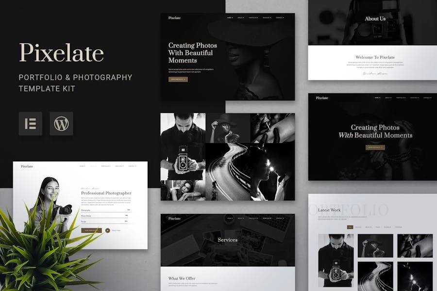 Pixelate – Template Kit Elementor para Porfolio y fotografía