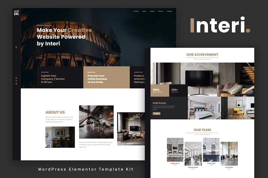 Interi – Template Kit de Creative Elementor