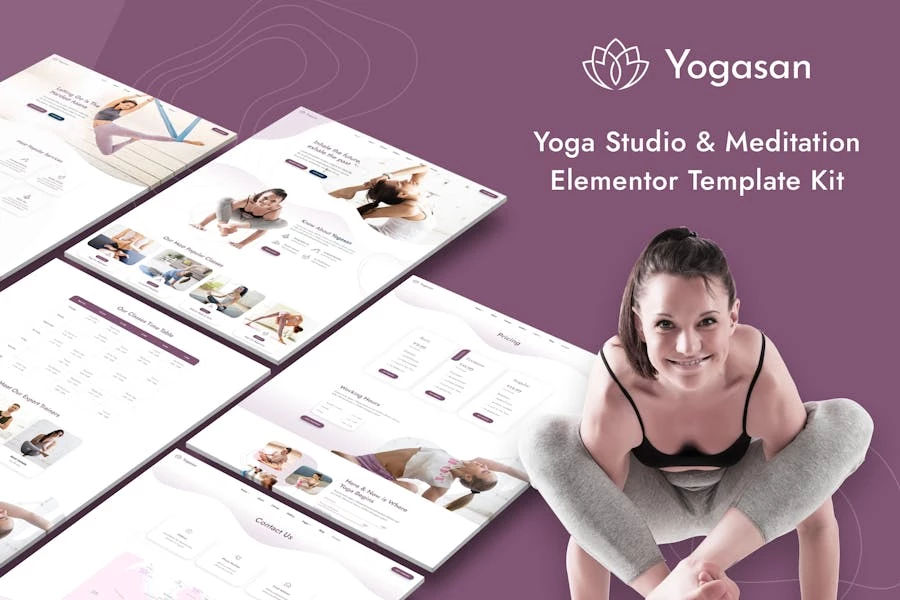 Yogasan – Template Kit para estudio de yoga y elementos de meditación