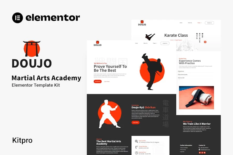 Doujo – Template Kit de Elementor de la Academia de Artes