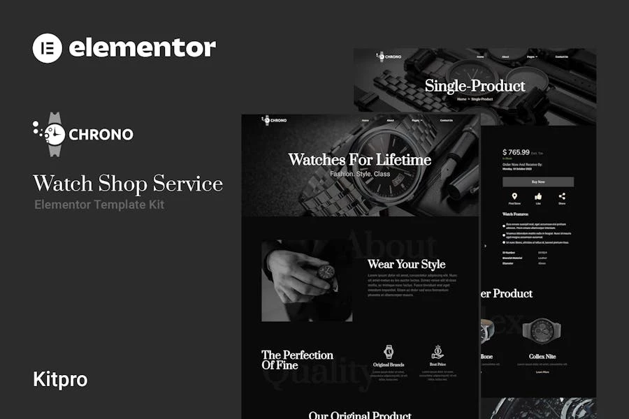 Chrono – Template Kit de Watch Service Elementor