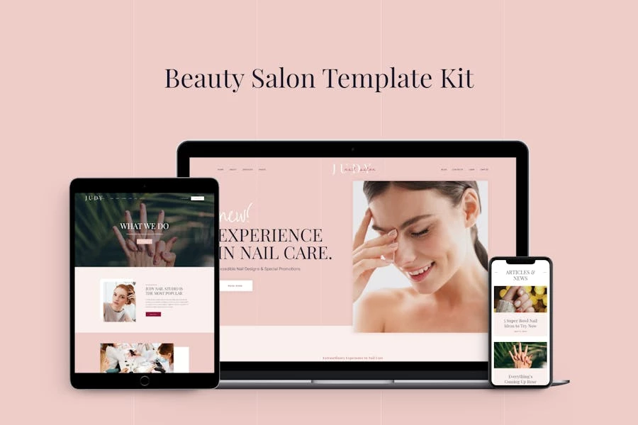 Judy – Kit de plantillas Elementor para salones de belleza