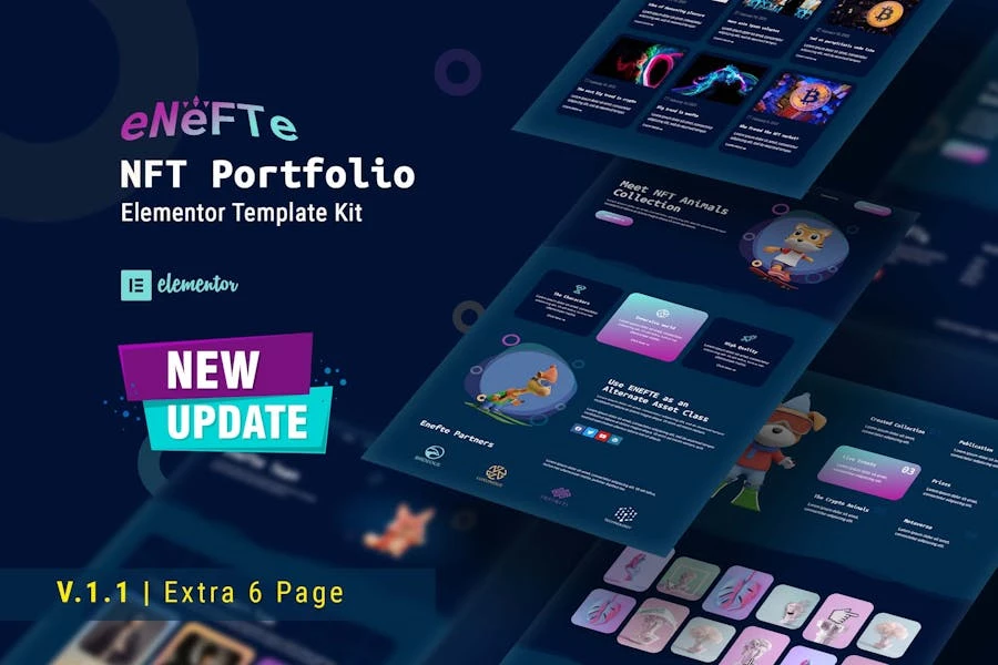 Enefte – Template Kit de Elementor de Porfolio NFT