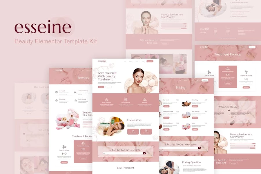 Essein – Kit de plantillas Elementor para spa de belleza