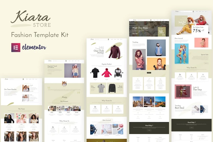 Kiara – Kit de plantillas de Fashion Elementor