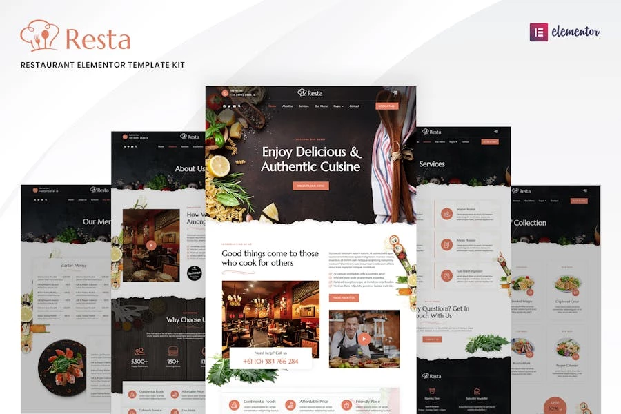 Resta – Template Kit de restaurante Elementor