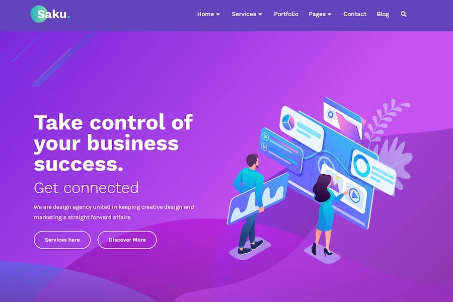 Saku – Template Kit Elementor para Agencia de negocios