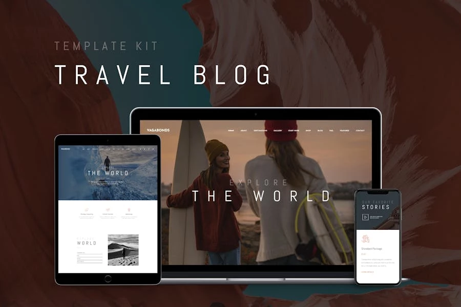Vagabonds – Kit de plantillas Elementor para blog de viajes