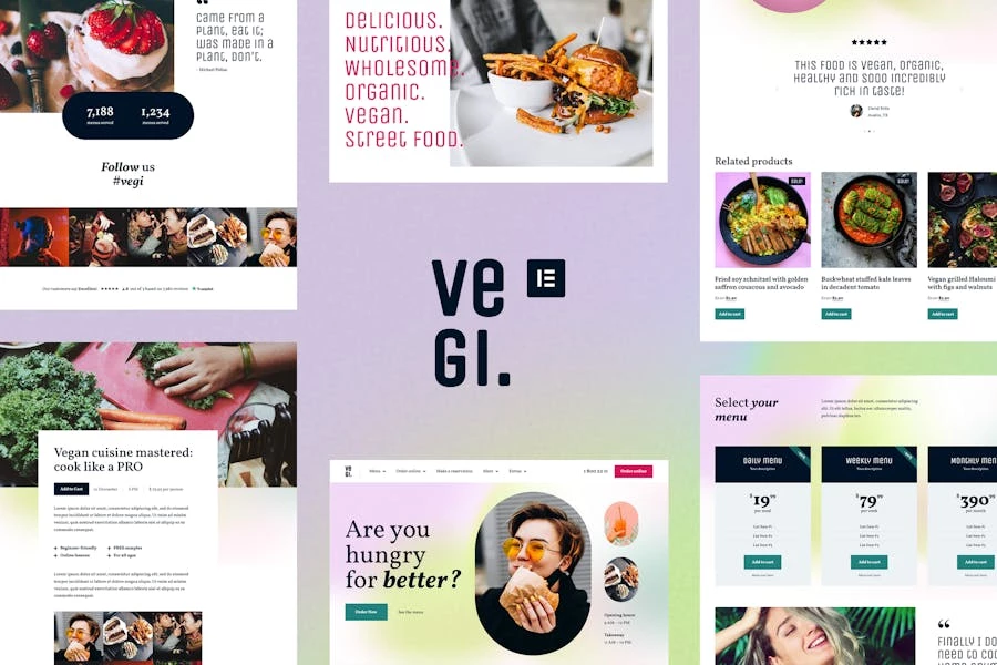 Vegi – Template Kit para restaurante de comida callejera vegana y comida para llevar