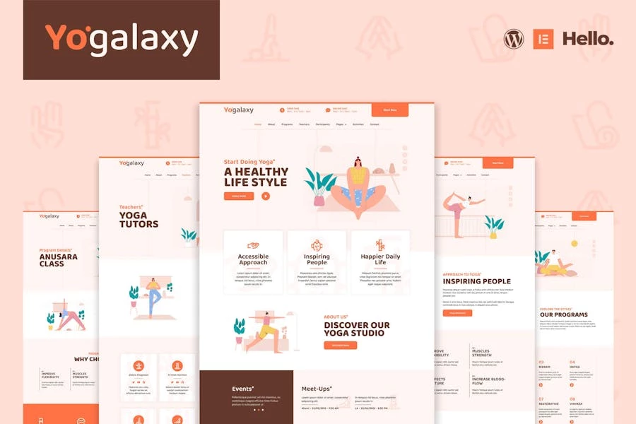Yogalaxy – Template Kit Elementor para Yoga Pilates Fitness Studio