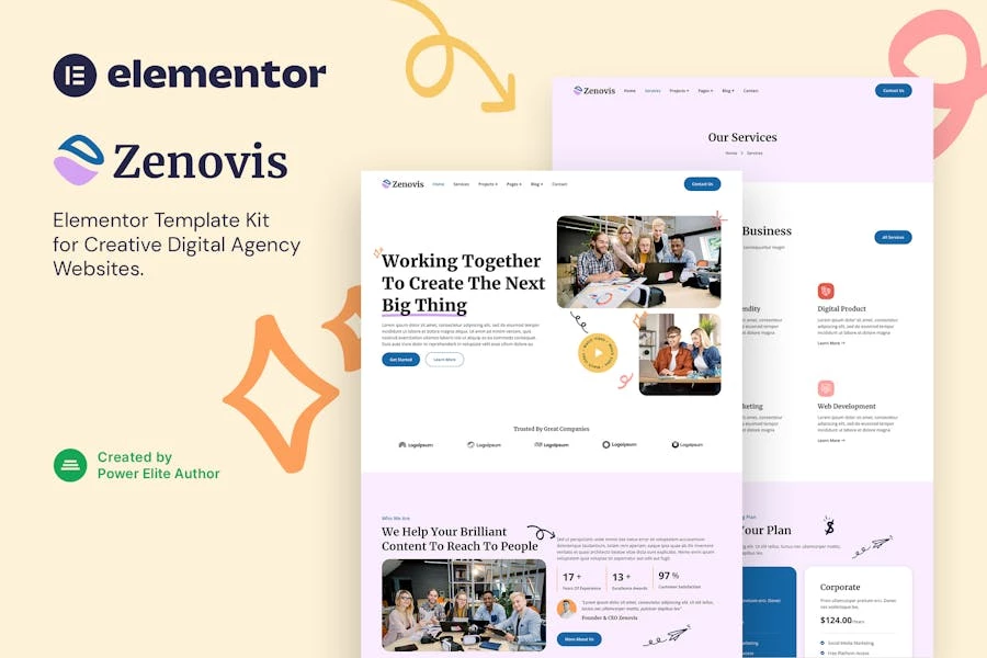 Zenovis – Template Kit Elementor de agencia digital creativa